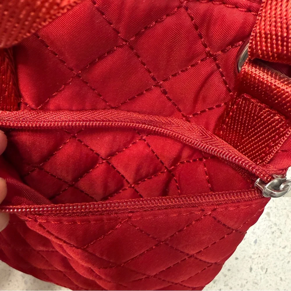 Chicos Red quilted crossbody bag